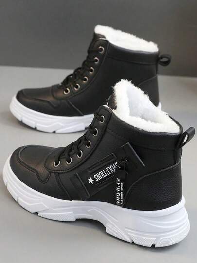 Solid Color Cold-Proof Snow Boots, Thickened Lining, Versatile And Suitable For All Pants, Warm Feet For Commuting And Outdoor Travel, Women's Snow Boots, Women's Mid-Calf Boots, Women's Shoes