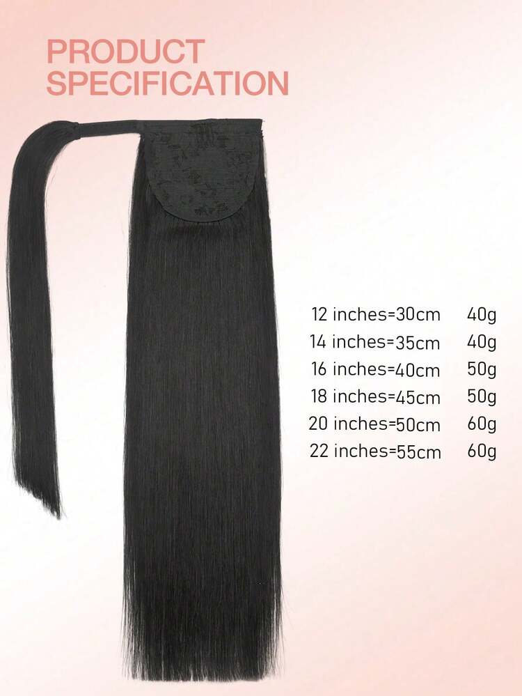 人发马尾接发 夹式马尾辫 人发日常使用 易于佩戴的马尾辫接发 女士自然色长直环绕式马尾辫接发 - 彩色 - 查看 5