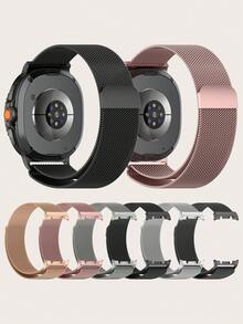 1pc Unisex Plain Quick Release Magnetic Clasp Stainless Steel Hollow-Out Milanese Smartwatch Strap Compatible With Samsung Galaxy Watch 8 40mm/44mm/Classic 46mm - Galaxy Watch 8 - View 2