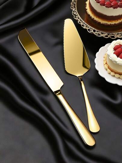 1/2 st tårtspatel i rostfritt stål, brödkniv, dessertkniv, tårtspatel för bröllop och födelsedag, pizzaspade