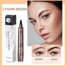 Eyebrow Pencil Makeup Kit, Eyebrow Pomade, Eyebrow Brush, Brow Pencil Kit For Natural Eyebrows - Dark Brow,Tips Eyebrow Pencil, Natural 3D Eyebrow Effect, Creates Natural Eyebrow Makeup, Waterproof, Sweat-Proof, Smudging-Proof And Long-Lasting, Easy Draw For Clear Eyebrows, Nice Gifts For Women,Cheap,Valentine's Day,Cheap Items,Travel,Travel Essential,Room Decor,Valentine's Gift,Cheap Stuff,Room,1 Dollar Items,Vacation Essentials,Gifts For Women,Bedroom,Valentine,99 Cent - Dark Brown 1 PC - View 6