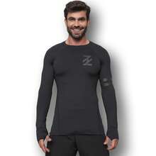 Hash Guard Surf T-Shirt With Thimble And Elastic Waistband In Various Colors - màu đen - Xem 2