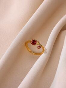 金色戒指，独特酷炫三指锆石链形设计，嘻哈风格百变戒指，不锈钢配饰，男女皆宜，馈赠佳品。 - JZ9066 - 查看 11