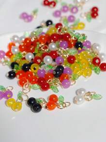 5/10/20/30pcs Cherry Pendant Fruit Charm, Red Glass Bead Jewelry Accessories, For DIY Necklace, Earring, Bracelet, Phone Chain, Craft Supplies