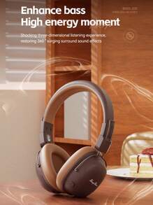 HEAVY BASS 复古无线蓝牙耳机，具有防噪音、可折叠和伸缩设计，低音耳塞带 AUX 功能