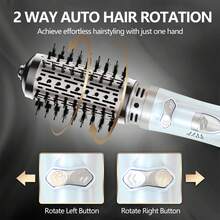 4 In 1 Rotating Hot Air Comb, One Step To Create Tousled Hairstyle, Hair Dryer And Styler, Curling Comb, Straightening Comb, 360°Automatic Rotating, 2 Interchangeable Combs, Ceramic Coating Makes Hair Soft And Shiny, Suitable For All Hair Types, Creates Vibrant And Stylish Curls And Silky Hair, Holiday Gift! - EU F Type Plug(220-240V) - View 5