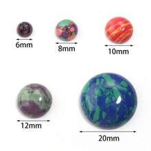 5-10pcs/Pack Round Turquoise Print Gemstone Cabochons, Random Mixed Colors, Fashionable Casual Elegant Vintage Handmade DIY Gemstone Stickers Suitable For Necklace, Ring, Bracelet Crafts, Jewelry Decoration, Inlay Materials