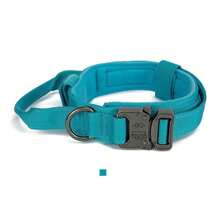 1 件带手柄的狗项圈，适用于大型/中型犬的战术训练狗项圈，提供良好的控制力和舒适度，提供项圈和牵引绳套装，可调节战术牵引绳长度，防止突然拉扯