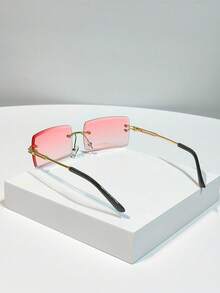 cabecade Kính thời trang không gọng unisex, kiểu dáng cổ điển sang trọng, kính du lịch. - Hồng - Xem 4