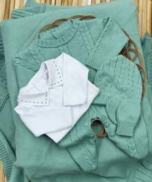 Knitting And Embroidery Maternity Leave - 薄荷綠 - 查看 3