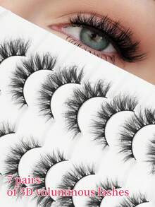 7 对自然狐狸睫毛，适合日常佩戴 - 黑色 - 查看 1