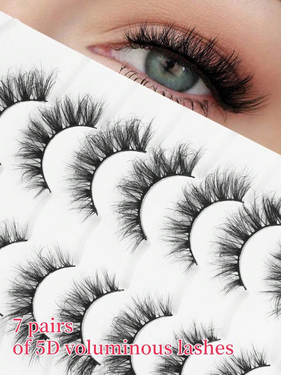 7 对自然狐狸睫毛，适合日常佩戴 - 黑色 - 查看 1