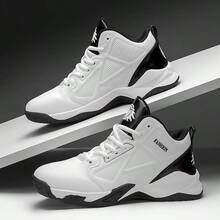 Men's Basketball Shoes, Anti-Slip Shock Absorbing Lace-Up Training Sneakers, Fashionable Comfortable Outdoor Casual Sports Running