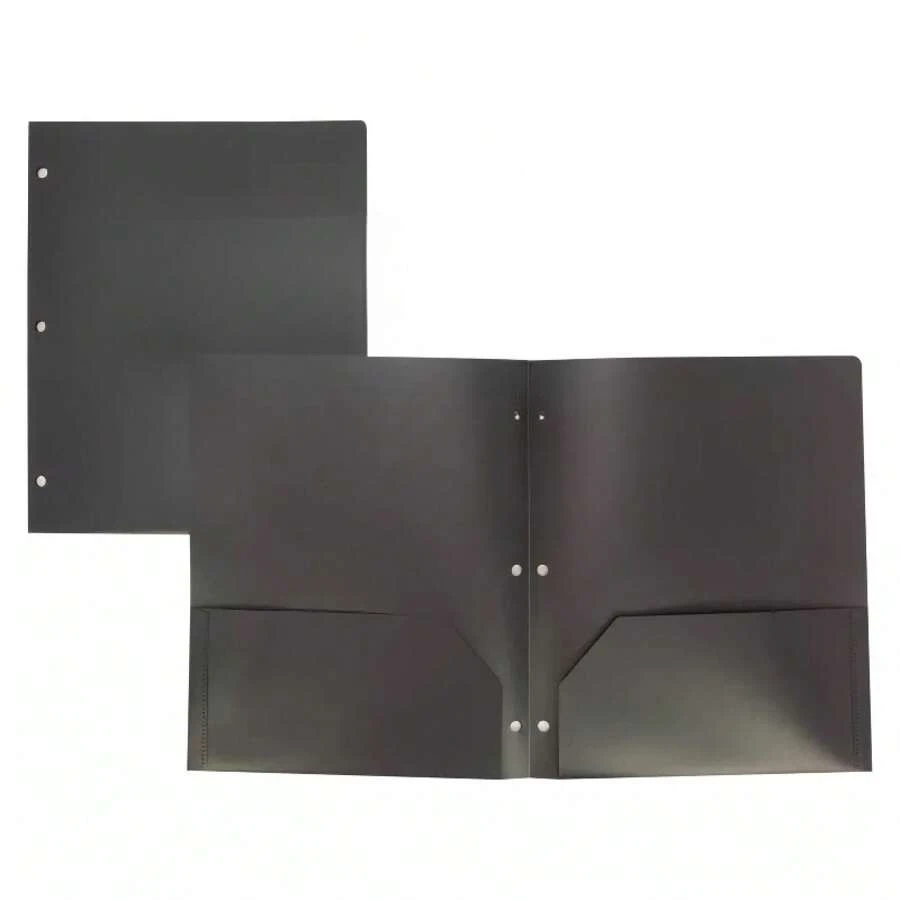 2 Pocket Plastic Folder - Black - 黑色 - 查看 1