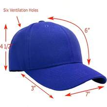 Bulk Lot 12-Pack Adjustable Size Plain Blank Solid Color Baseball Caps - Royal - View 2