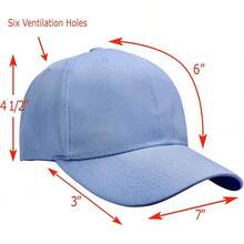 Bulk Lot 12-Pack Adjustable Size Plain Blank Solid Color Baseball Caps - Sky Blue - View 2