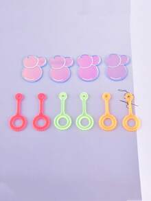10pcs/Pack Summer Colorful Bubble Acrylic Pendants, Suitable For Women DIY Jewelry Making - Multicolor - View 7