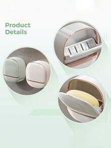 1pc Soap Dish With Drainage Function, Wall-Mounted Soap Holder Tray Container, Suitable For Bathroom, Bathtub And Kitchen Sink, Universal Soap Dish For Shower