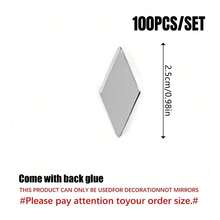 OUTANA 100片工艺镜套装包含三角形、正方形、圆形、水钻形、水滴形、心形等多种形状，可用于家居装饰，适合DIY马赛克创作，可拼贴成壁画、装饰品、房间装饰；也可用于装饰迪斯科球，点亮派对氛围，打造墙面装饰，还可用于厨房、客厅装饰。 - 彩色 - 查看 14