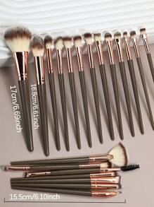 28件套终极化妆刷套装，包含大号散粉刷、腮红刷、修容刷、粉底刷、遮瑕刷和眼影刷 - 附赠水滴形美妆蛋、拇指粉扑和三角粉扑 - 尼龙刷毛，适合所有肤质。套装包含：化妆刷套装、全套化妆刷套装、化妆套装、化妆刷套装、化妆礼盒套装。 - 棕色 - 查看 6