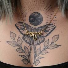 Golden Silvery Snake Pendant Chain Necklace Men's, Punk Hip Hop Style Necklace Jewelry, Party Birthday Gift - 銀色 - 查看 2