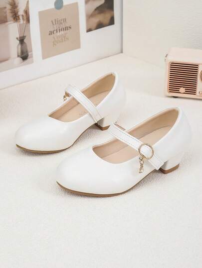 1 Pair Cute 2025 New Style Children's High Heel Shoes, Fashionable Princess Shoes, Suitable For Dance Parties