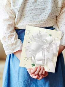 2/4/6/8/10件拉花 - 手绘球花、蝴蝶结丝带花。非常适合圣诞礼品包装、手工项目、婚房装饰、婚车装饰、生日派对和情人节礼物。也非常适合房间装饰和婚礼用品。拉绳丝带（抽绳丝带）适用于礼品包装、婚礼花篮、圣诞装饰、圣诞树装饰、派对和生日。 - 白色 - 查看 3