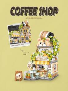 LOZ 积木新品，熊猫茶馆可折叠街景 DIY 玩具，积木套装，超棒的礼物，以及圣诞节房间装饰 - 棕色 - 查看 8