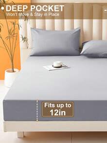 1 tấm ga trải giường chống thấm nước màu trơn, bộ ga trải giường thân thiện với da, vỏ nệm, ga trải giường mềm mại và thoải mái, tấm bảo vệ nệm, khăn trải giường cho phòng ngủ, vỏ nệm cho giấc ngủ thoải mái, phù hợp cho mọi mùa - Xám trung bình - Xem 5