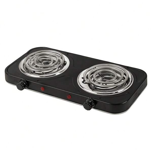 Fogareiro Elétrico Portátil 2 Bocas 2000W com Termostato e 5 Temperaturas