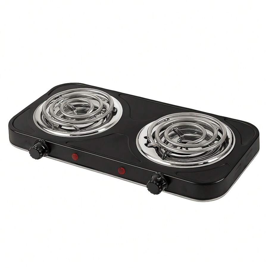 Fogareiro Elétrico Portátil 2 Bocas 2000W com Termostato e 5 Temperaturas