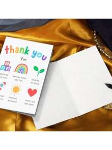 1pc Charming Teacher Thank You Card, Teacher Appreciation Gift: Unique Educator Thank You Card, ...Ladies And Gentlemen - Birthday, Small Business And Special Occasions, Gifts, Graduation, Teacher Appreciation Gifts, Thank You Cards - Multicolor - View 5