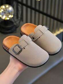 HAHABOBO 1 para jednokolorowych kapci dziecięcych, odpowiednich dla chłopców i dziewcząt, lekkich i uniwersalnych, można je nosić w pomieszczeniach, na zewnątrz i na plaży, odpowiednie na każdą porę roku, w tym lato i jesień - Morela - Zobacz 2