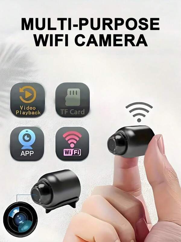 1 pieza Cámara oculta inalámbrica inteligente pequeña, Cámara de  WiFi 1080P con visión nocturna de vídeo, detección de movimiento y control de aplicación, adecuada para grabación de vehículos, mascotas, vigilancia del hogar y recopilación de evidencia policial (La cámara no viene con batería incorporada y necesita estar enchufada para usarse!!) (Tarjeta TF se tiene que comprar por separado)