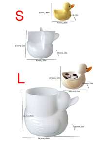 DIY Cute Duck Shaped Aromatherapy Candle Plaster Soap Mold Handmade Resin Ornament Home Decoration Duck Candle Cup Candle Container Item Storage Box Silicone Mold Gypsum Clay Succulent Plant Pot Casting Mold - White - View 2