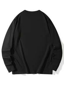 Women's Loose Fit Japanese Print Long Sleeve Cotton T-Shirt, Versatile For Spring And Autumn