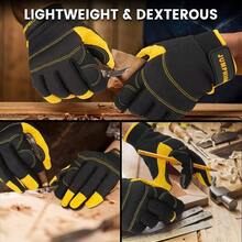 Mens Work Gloves, Synthetic Leather Mechanic Gloves, Utility, Touchscreen, Multipurpose, Construction, Warehouse, Truck Driving - Large+++Yellow - View 7