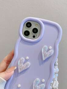 1 件 Big Wave 手机壳，琥珀色 V 形心形 + 锆石腕带，适用于 Apple 17、Redmi Note 11 4G、Galaxy A55、Infinix Note 30、Moto E30、Camon 20、Camon 20 Pro 4G、Spark 8C、Spark Go 2022、Smart 7、Smart 8 防水防震防摔防刮 - 紫色 - 查看 2