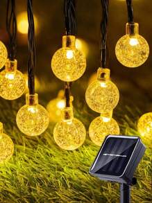 Outdoor Solar Crystal String Lights – 10/20/50/100 LED, Waterproof Solar-Powered Decorative Lights For Garden, Lawn, Patio, Courtyard, Spring, Summer & Holiday Decor (Christmas, Valentine's Day, Mother's Day)