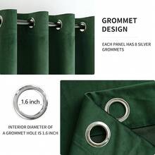2 Panels Blackout Curtains Solid Soft Grommet Mustard Yellow Thermal Insulated Soundproof Room Darkening Curtains/Drapes/Panels Fall Living Room Bedroom 52 X 90 Inch - 翡翠綠 - 查看 2