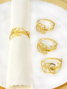 2/4/6 件，宰牲节餐巾环，斋月餐桌装饰餐巾扣，餐巾架 - 彩色 - 查看 3