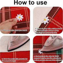 Daisy Flower Iron On Patches, 2 Sizes White Floral Sew On Patches Cute Embroidery Applique Decoration Clothes Bags Hat Jeans Backpacks Shirts - 1 - View 5