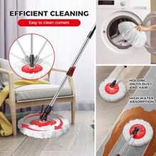 2025 Popular Styles Spin Mop And Bucket With Wringer Set For Home360° Mop And Bucket With Separate Clean And Dirty Water Wet Dust Mop For Floor Cleaning With 3 Mop HeadsFamily Choice