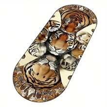 1 件椭圆形丛林虎印花地毯，适用于装饰地毯、卧室装饰、小地毯、地毯、家居装饰、客厅地毯、客厅小地毯、卧室地毯、客厅家居装饰、户外地毯、可洗地毯、羊毛地毯、毛绒地毯、秋冬地毯、厚实/毛绒 - 彩色 - 查看 5