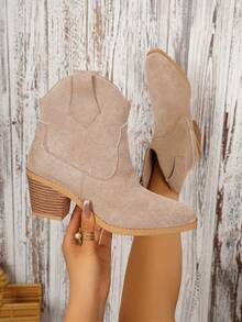 Autumn/Winter Fashion Short Boots, New British Style Chunky Heel Ankle Boots, Outdoor & Daily Comfortable Suede Short Boots, Versatile Women's Ankle Boots & Short Boots, Size 35-43,Boots For Women,Cowboy Boots