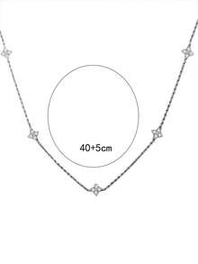 1 chiếc vòng cổ mặt dây chuyền bằng đồng đính đá Zirconia hình cỏ ba lá thời trang, thanh lịch và tinh tế, thích hợp cho lễ tốt nghiệp, trở lại trường, quà tặng, trang phục thường ngày, vòng cổ nữ - phong cách 1 - Xem 6