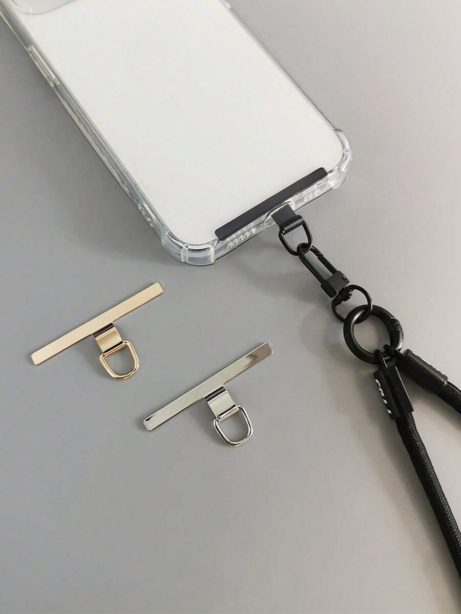 1pc Metal Connector Clip Fixed Washer Ultra-Thin Phone Case Hook Stainless Steel Phone Lanyard Washer, Gift For Mother, Family, Friends, Birthday, Festival Phone Charm, Phone Strap - Multicolor - View 1