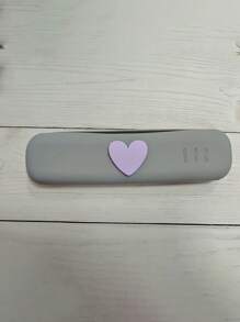 1 Caja de almacenamiento de brochas de maquillaje con forma de corazón para viaje, con gran capacidad, hecha de material de silicona, con estilo y portátil, adecuada para guardar brochas de maquillaje facial. Tiene una textura suave y lisa, con múltiples opciones de color disponibles. Bolsa, bolsa de maquillaje, organizador de maquillaje, bolsa de aseo, organizador de escritorio, bolsa de cosméticos, bolsa de maquillaje, organizador de maquillaje, accesorios de tocador, bolsa de maquillaje, bolsas de maquillaje, joyero, bolsa, soporte de brochas de maquillaje, soporte de brochas, organizador de perfumes, bolsa