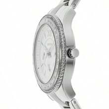 Fossil Stella Sport Elegant Women's Quartz Stainless Steel Watch ES5108, Round Silver Dial With Day Display, Casual Wristwatch For Daily Clothing Decor, Birthday Gift For Her - Silver - View 4