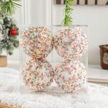 4 piezas Adornos de bolas de Navidad, Bolas de Navidad únicas con lentejuelas, Decoraciones de árbol de Navidad, Regalos de Navidad, Adecuado para Navidad, Acción de Gracias, Decoración de árbol de Navidad, Exhibición de ventana de hotel, Decoración de escenas festivas, Perfecto para Navidad, Ideal para la decoración del hogar en Acción de Gracias, Decoraciones navideñas, Decoración de habitación de invierno